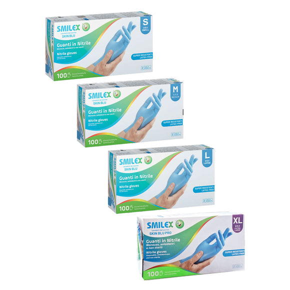 SMILEX SKIN Guanti in nitrile monouso – blu