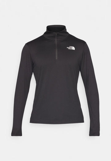 Maglietta a manica lunga con zip - black